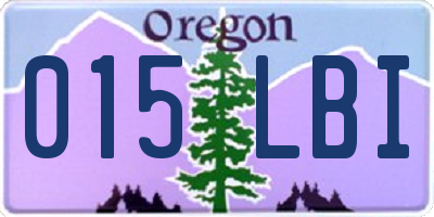OR license plate 015LBI