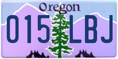 OR license plate 015LBJ