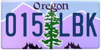 OR license plate 015LBK