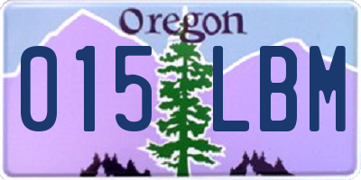 OR license plate 015LBM