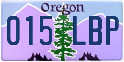 OR license plate 015LBP