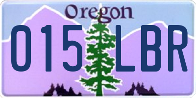 OR license plate 015LBR