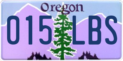 OR license plate 015LBS