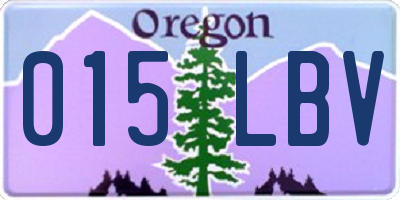 OR license plate 015LBV