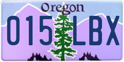 OR license plate 015LBX