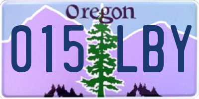 OR license plate 015LBY