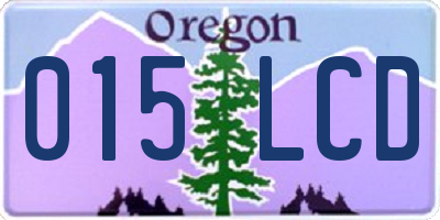 OR license plate 015LCD