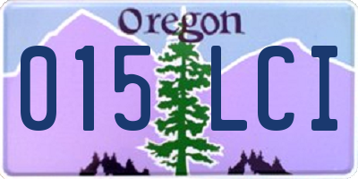OR license plate 015LCI