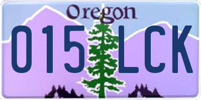 OR license plate 015LCK