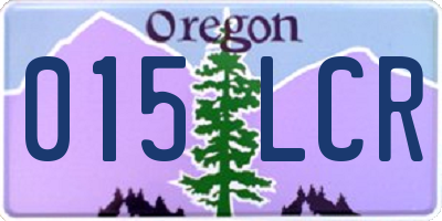 OR license plate 015LCR