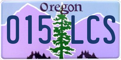 OR license plate 015LCS