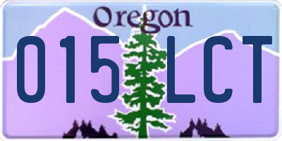 OR license plate 015LCT