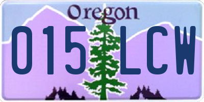 OR license plate 015LCW