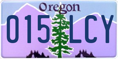OR license plate 015LCY