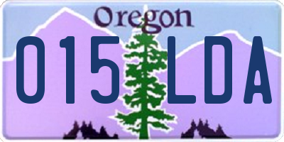 OR license plate 015LDA