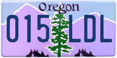 OR license plate 015LDL