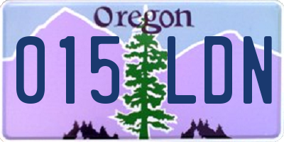 OR license plate 015LDN
