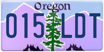 OR license plate 015LDT