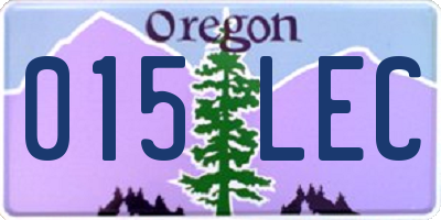OR license plate 015LEC