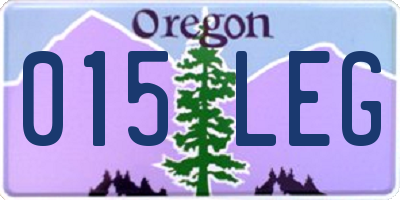 OR license plate 015LEG