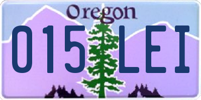 OR license plate 015LEI