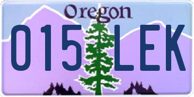 OR license plate 015LEK