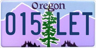 OR license plate 015LET
