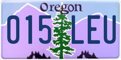 OR license plate 015LEU