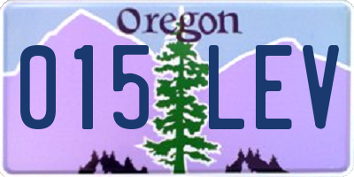 OR license plate 015LEV