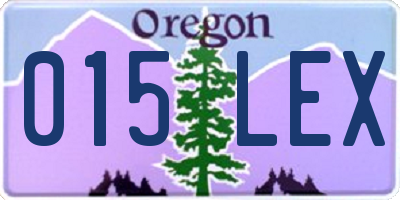OR license plate 015LEX