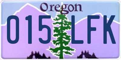 OR license plate 015LFK