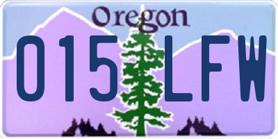 OR license plate 015LFW