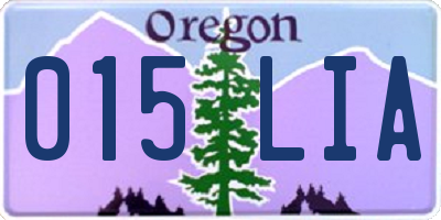 OR license plate 015LIA