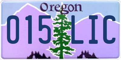 OR license plate 015LIC