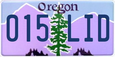 OR license plate 015LID