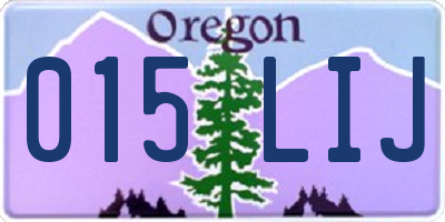 OR license plate 015LIJ