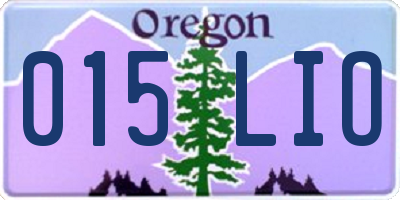 OR license plate 015LIO