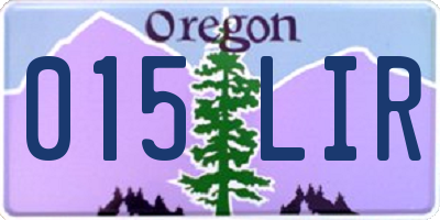 OR license plate 015LIR