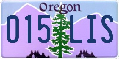 OR license plate 015LIS