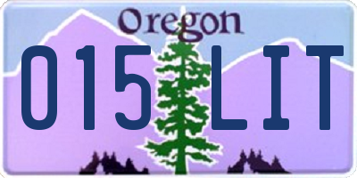 OR license plate 015LIT