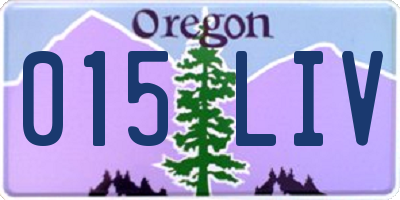 OR license plate 015LIV