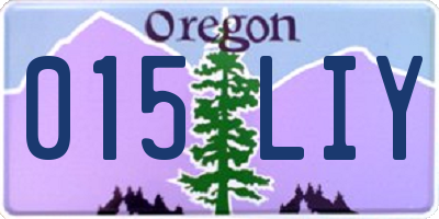 OR license plate 015LIY