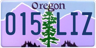 OR license plate 015LIZ