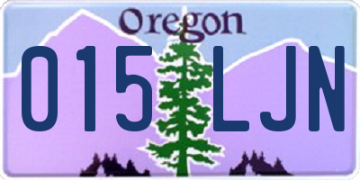 OR license plate 015LJN