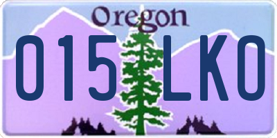 OR license plate 015LKO