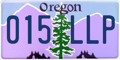 OR license plate 015LLP