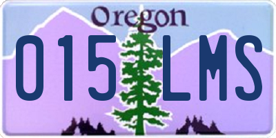 OR license plate 015LMS