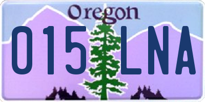 OR license plate 015LNA