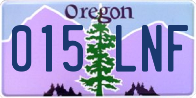 OR license plate 015LNF