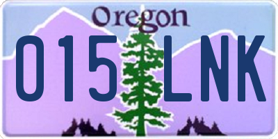 OR license plate 015LNK